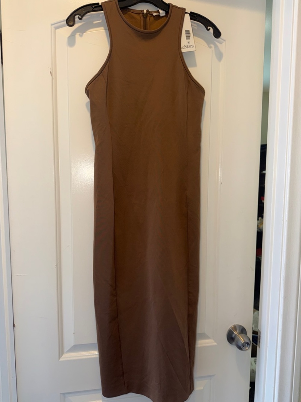 MaxMara Sleeveless Brown Midi Dress